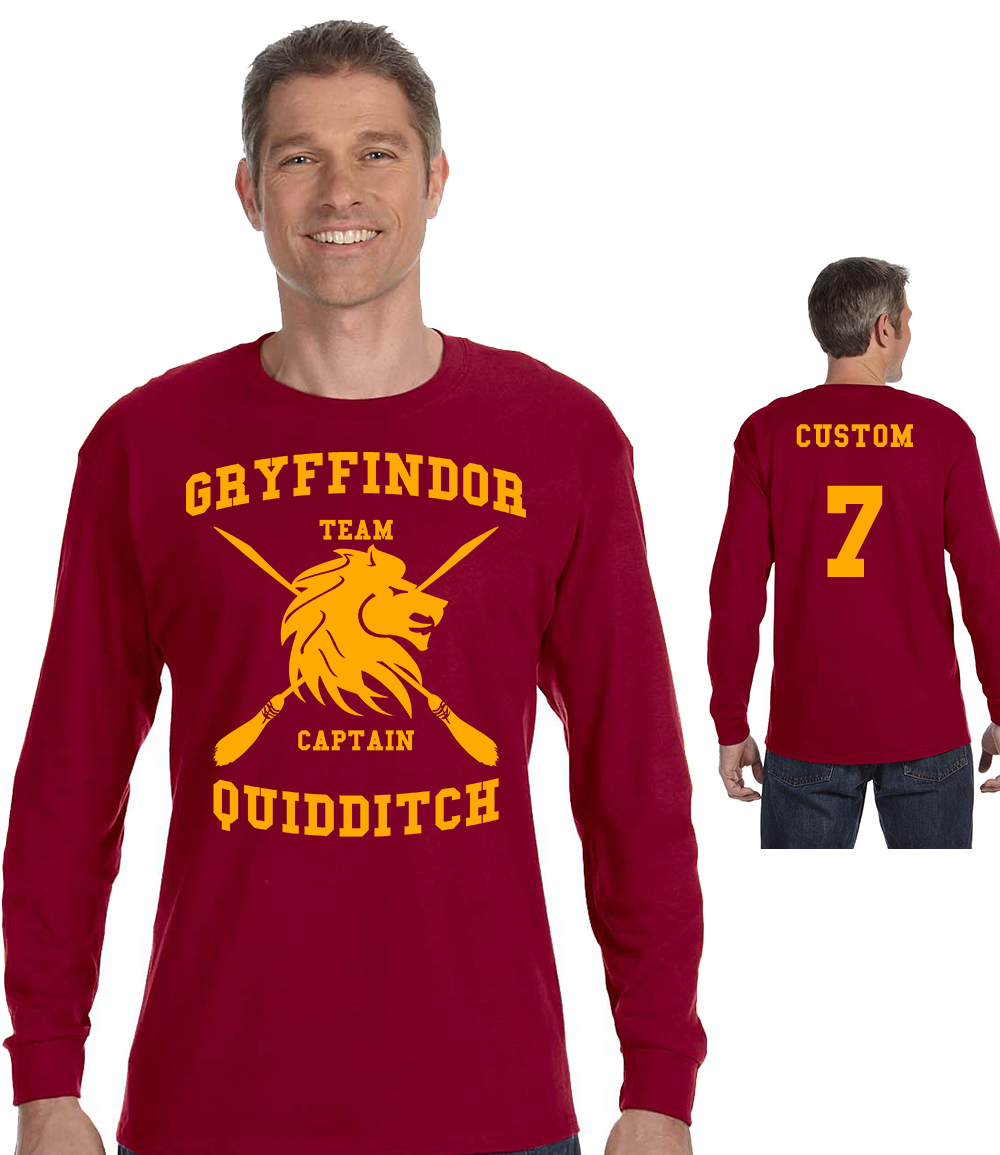 Harry Potter Long-Sleeve Shirt - Gryffindor Quidditch - Mens Womens ...